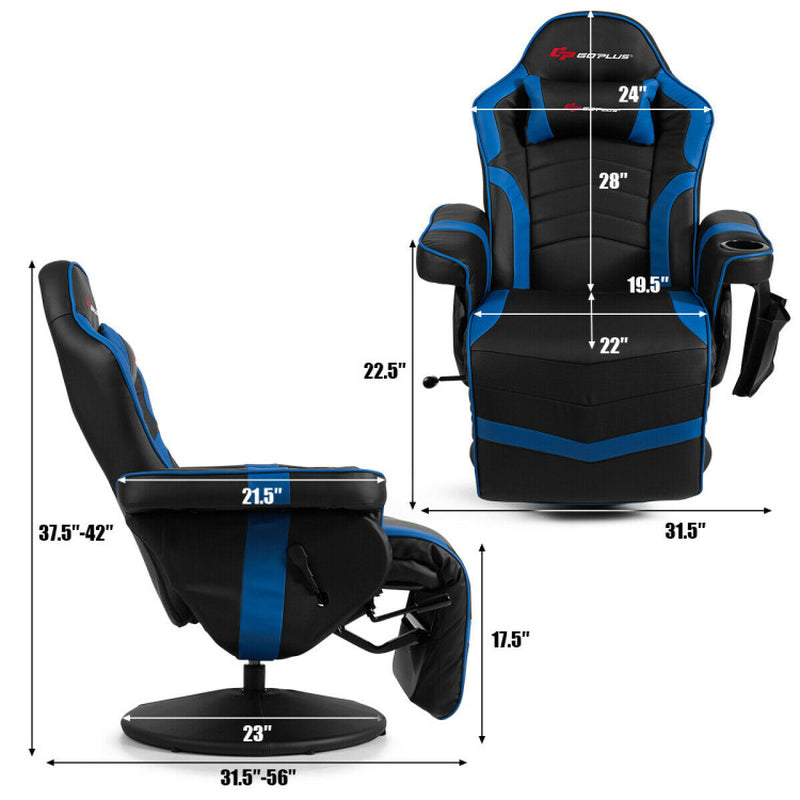 Ergonomic High Back Massage Gaming Chair Gaming Recliner with Pillow