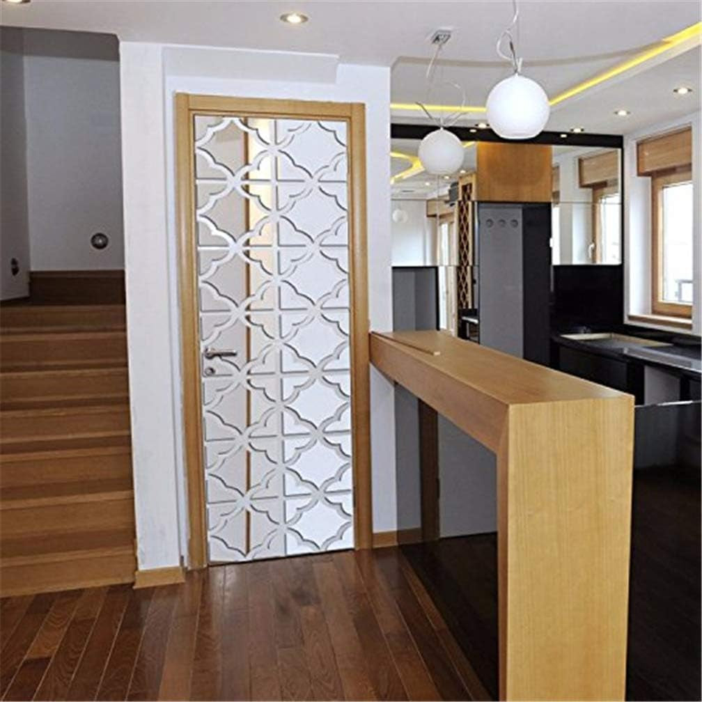 3D Mirror Wall Stickers, 4 Pcs Acrylic Crystal Art Wall Decal, Self Adhesive Removable Mirror Plastic Wall Sheet Tiles DIY Home Decoration for Living Room Bedroom Stair Wall Decor (4PCS, Square)